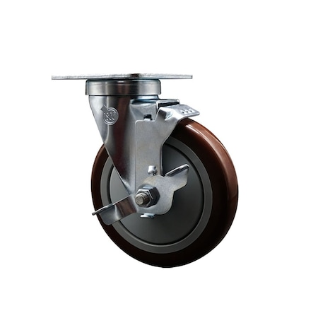 Service Caster Cooking Performance Group 359120-1100 Replacement Caster with Brake COO-SCC-20S514-PPUB-MRN-TLB-TPU1